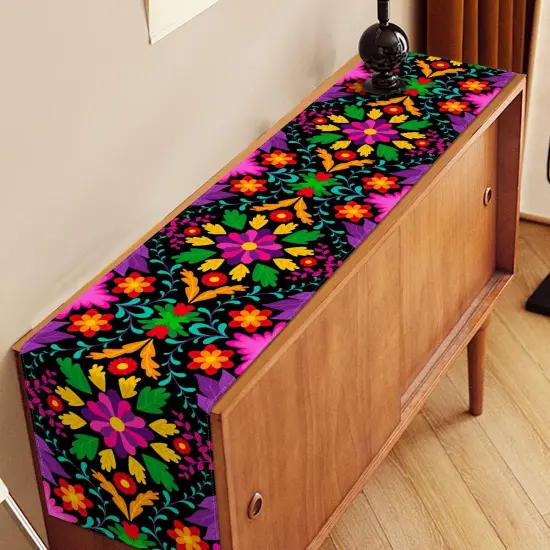 Mexican Table Runner 72inches Long Cinco de Mayo Dia De Los Muertos Decorations Mexico Fiesta Party Linen Altar Ofrenda Home Kitchen Decor {3}