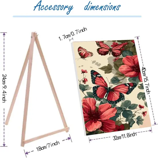 Paint by Number for Adults Framed Canvas, DIY Butterfly Arts and Crafts for Adults Beginner with Wooden Easel, Paint Brushes, Acrylic Paint Set for Home Wall Decor {2}