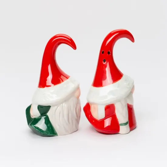 Ceramic Christmas Gnome Couple Salt And Pepper Shakers, Fairy Garden Décor, Gift for Her, Gift for Mom, Kitchen Décor, Christmas Décor {5}