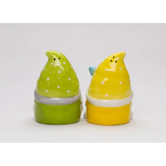 Ceramic Summer Lemon Gnome Salt and Pepper Shakers, Gnome Lover Gift, Fairy Garden Decor, Summer Decor, Kitchen Decor {4}