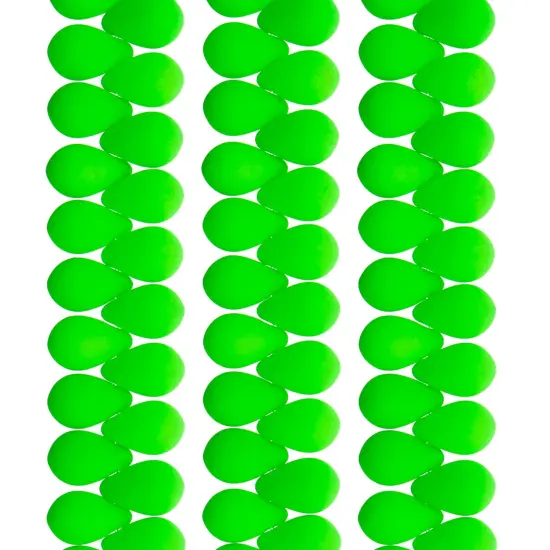 John Bead 114pcs 6x9mm Czech Glass White Alabaster Velvet Drop Bead Strands Bright Green {2}