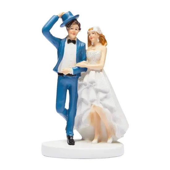 Wedding Cake Toppers Bride and Groom Couple Figurine Party Decoration Multicolor {1}