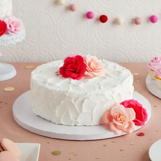 3 Pack 14 Inch Round Cake Drum Board Set, Round Boards for Baking Supplies, Desserts (0.5 Inches Thick) White {2}