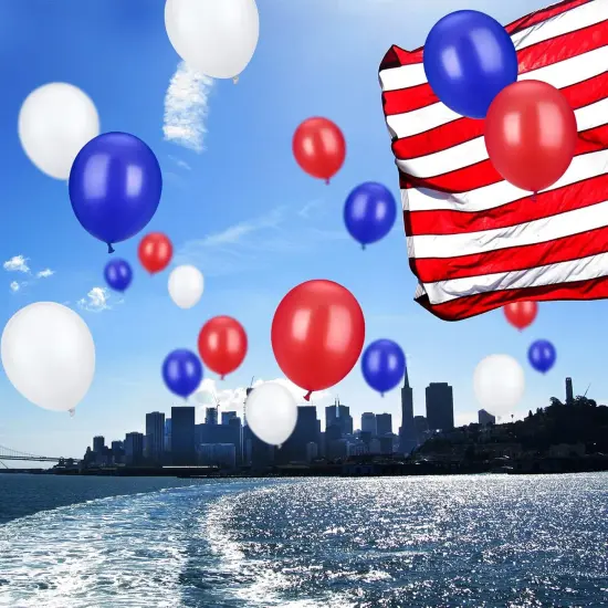 100 Pcs Red White Blue Latex Balloons 15.7 Inch Colorful Round Balloons for 4th of July Decorations Independence Day Patriotic Wedding Birthday Party Decoration {2}
