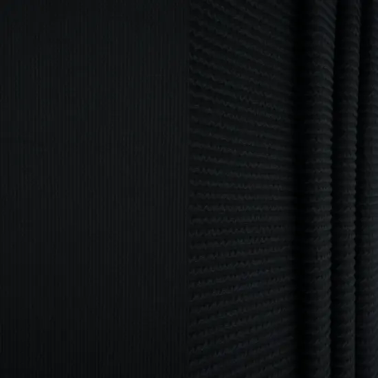 1 Yard Knit Jacquard Rib Fabric Polyester Rayon Spandex Stretch 52" Wide Charcoal {5}