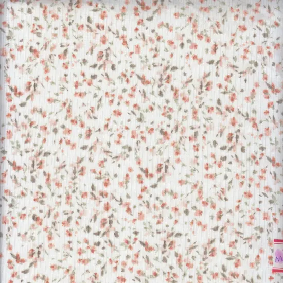1 Yard Cotton Feel 2x2 Rib Knit Fabric Ditsy Print 58/59 Inches Wide Soft Stretch ROSE {3}