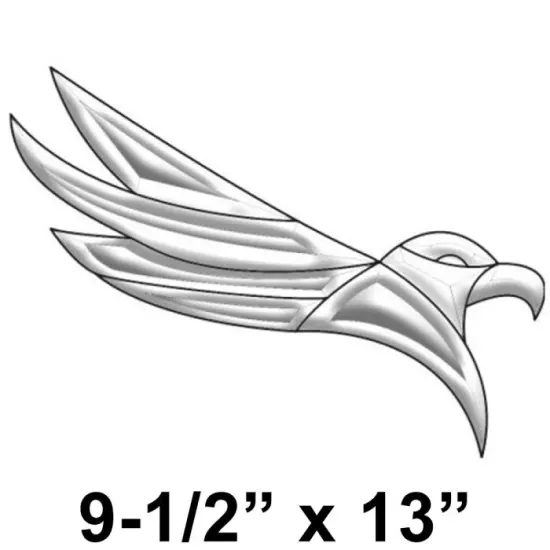 9-1/2" x 13" Exquisite Clear Glass Profile Eagle Bevel Cluster EC185 {2}