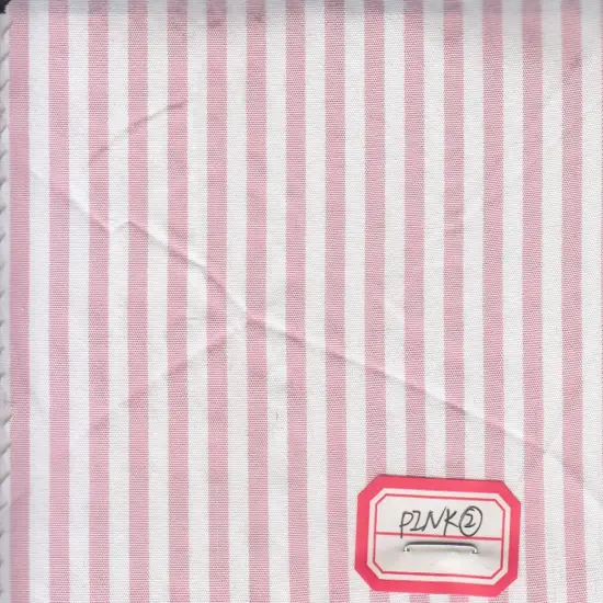 1 Yard Poplin Stripe Fabric, 57/58&Prime; Wide Polyester Cotton Blend PINK {1}