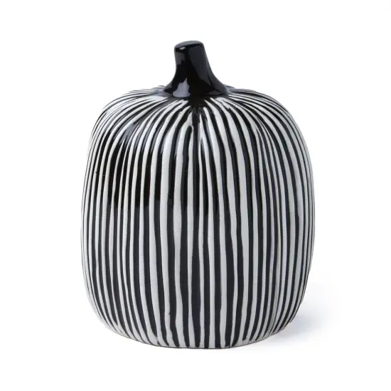 Striped Ceramic Pumpkin &ndash; Stylish Halloween Decor {3}