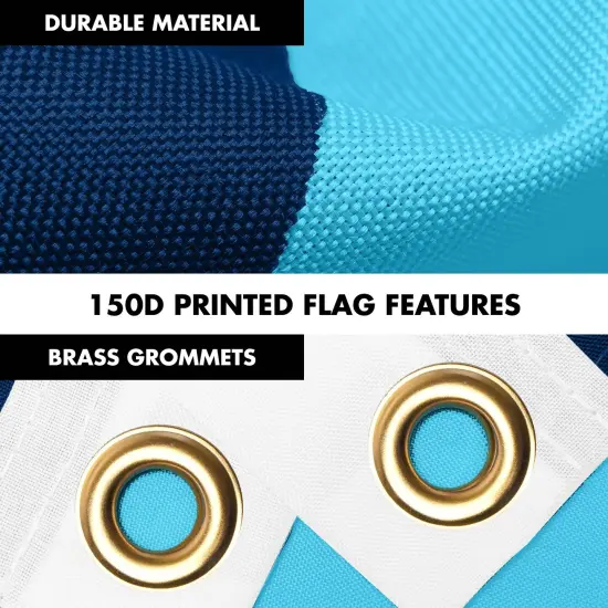 G128 Combo Pack: 6 Ft Tangle Free Aluminum Spinning Flagpole (Silver) & Minnesota New Version MN State Flag| 3x5 Ft | LiteWeave Pro Series Printed 150D Polyester | Pole with Flag Included {4}