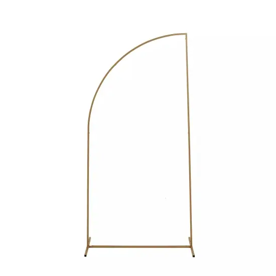 6 ft Gold Half Moon Metal Floral Display Frame Arch Backdrop Stand Party Events {1}