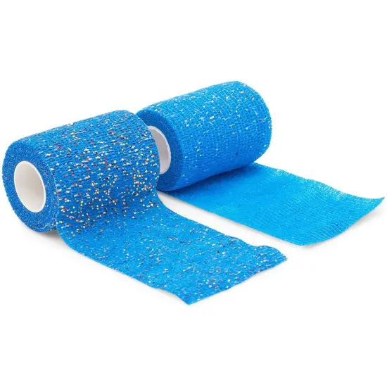 Self-Adherent Wrap, Glitter Cohesive Vet Tape for Pets (3x180 in, 12 Pack) Multicolor {6}