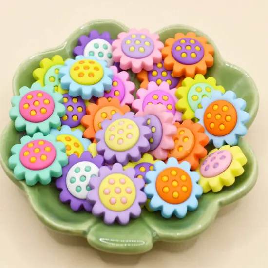 Daisy Craft Embellishments Vibrant Floral Shank-Back Buttons 24 pcs {2}