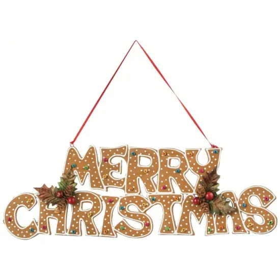 19" Gingerbread Merry Christmas Banner {1}