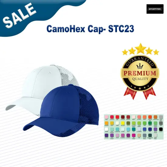 Sport-Tek&reg; CamoHex Cap Iron Grey {3}