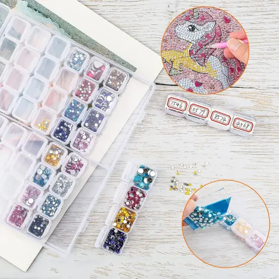 56 Slots Diamond Painting Storage Containers, 56 Girds 1 Pack, Bead Storage Containers, Diamond Art Organizer Box, Diamond Painting Accessories & Tools, Embroidery Storage with Label Stickers {4}