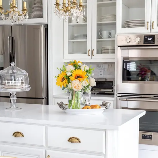 Artificial Summer Tabletop Floral Arrangements Flowers, 5 Pcs Fake Flowers Sunflowers Small Silk Flowers Faux Florals {5}