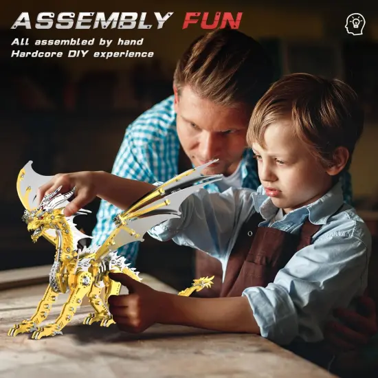 3D Puzzle for Kids,Stainless Steel Pteranodon Metal Kit - 3D Metal for Kids, Parent-Child Activity Toy/Building Blocks,Jigsaw Toy for Family Game {5}