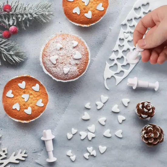 Cookie Plunger Cutter Set Mini Plastic Fondant Molds 24 Pieces {5}