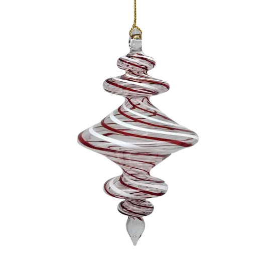 Peppermint Swirl Egyptian Glass Ornament {4}