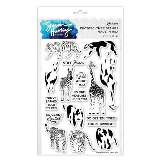 Simon Hurley create. Photopolymer Stamp 6"X9"-Wild About You {1}