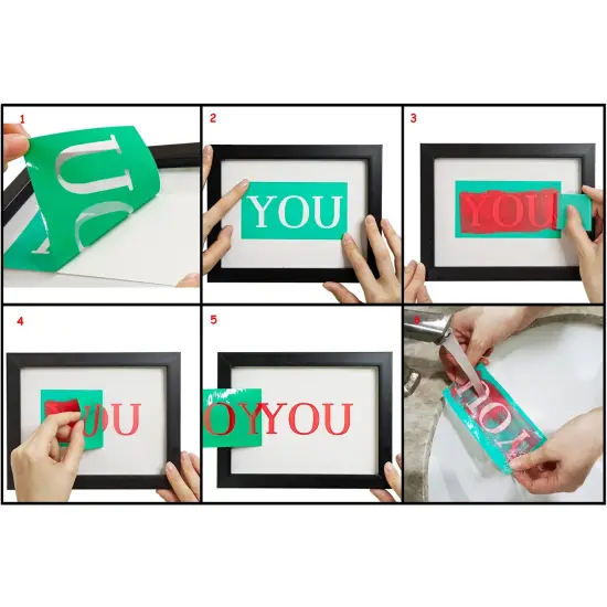 DGAGA 16 Packs Chalk Paste Squeegee Set Screen Printing Tools for Painting Chalk Paste/Ink, 2PCS Silk Screen Stencils Rubber Mini Squeegees Sticks Pens, 5 Stir Sticks, 2 Color Trays and Spray Bottle {5}