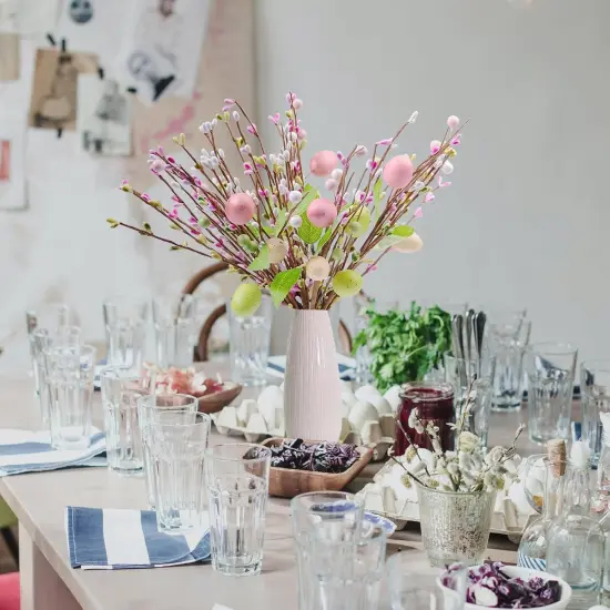 8Pcs Easter Floral Egg Picks, 12.2in Artificial Easter Sprays Picks Spring Floral Stems for Easter Table Centerpiece Party Home Vase Decoration {4}