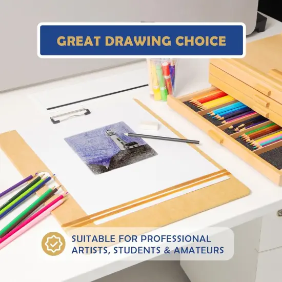 Sketch Board, Drawing Tote Board for Artists with Sturdy Clip and Rubber Bands, Portable Art Clipboard for Classroom and Studio Drawing {5}
