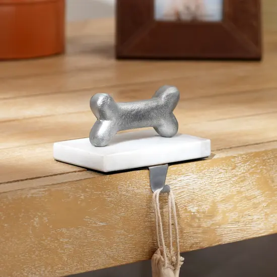Marble & Matte Polish Stocking Holder - Dog Bone Design {1}