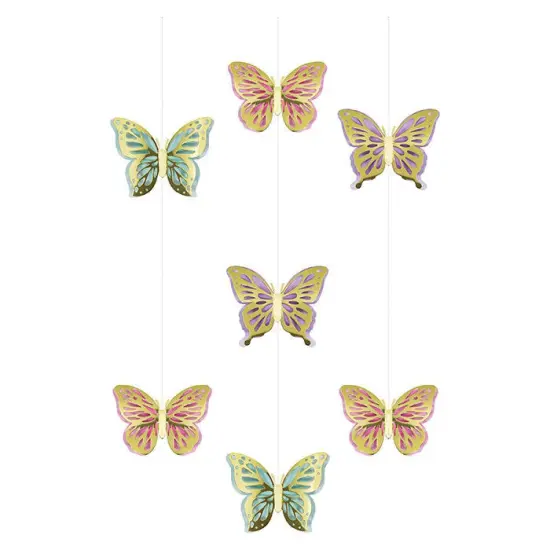 36 pc Bulk Butterfly Shimmer Hanging Cutouts {1}