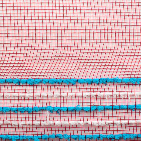 10.5" Drift Border Mesh Ribbon: Red/Turquoise (10 Yards) {2}