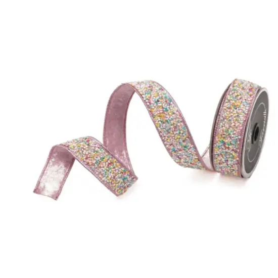 1.5" Pastel Multi Sprinkles Ribbon: Pink (10 Yards) {1}