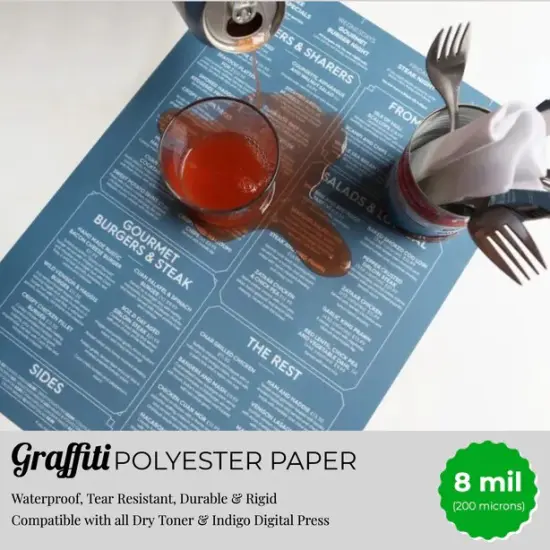Graffiti Waterproof Papers (Scuff Free) - 8 mil 250 gr Rigid Polyester (White) 50 Sheets {1}