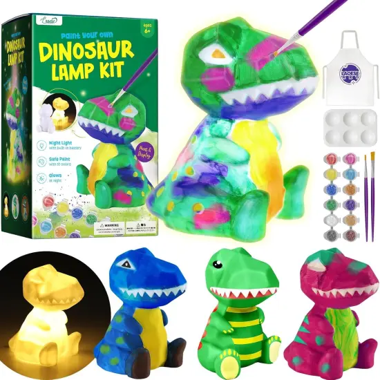 Paint Your Own Dinosaur Lamp Kit, Art Supplies Arts & Crafts Kit, Painting kit for Kids {1}