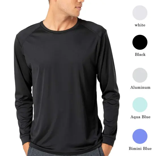 Paragon Long Islander Performance Long Sleeve T-Shirt, Ultra Polyester Dry Fit Multicolor Men&rsquo;s Tee White {6}