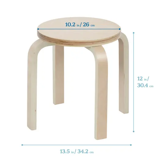 Bentwood Stackable Stools, Classroom Furniture, 6-Piece Natural {2}