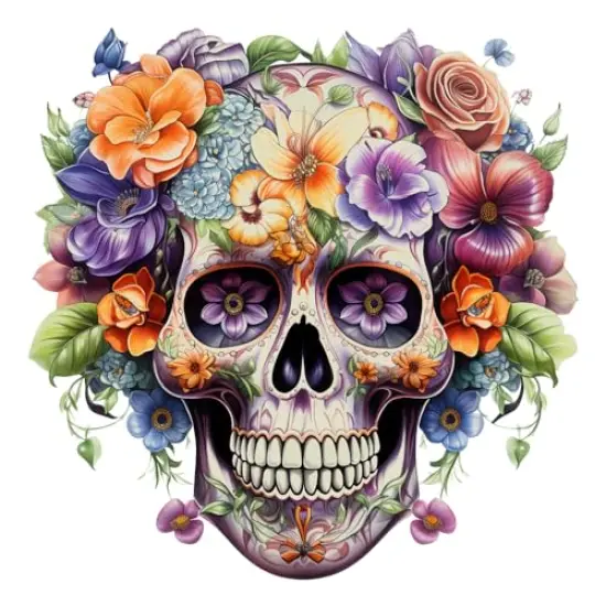 Sugar Skull Halloween Edible Icing Image Cake Topper (1/4 Sheet) {1}