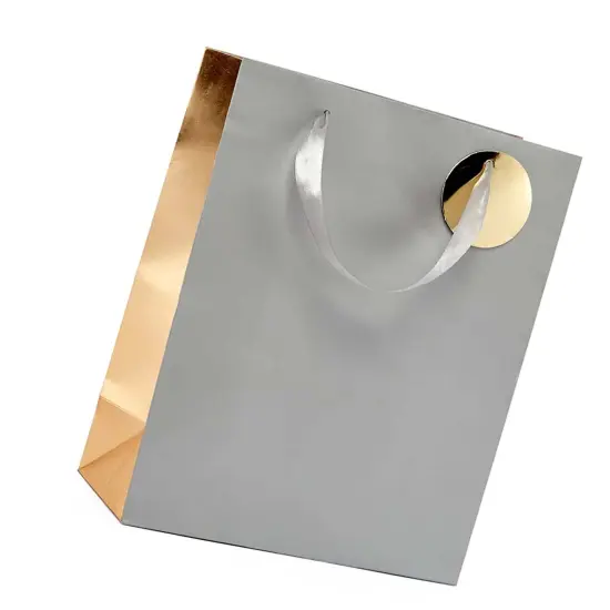 Two-Tone Metallic Euro Totes 7'' x 37/8'' x 91/16'' for Luxurious Packaging Silver {4}