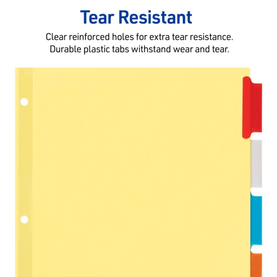 Avery Insertable Dividers for 3 Ring Binders, 5-Tab Sets, Multicolor Divider Tabs, Great for Organizing Projects, Reports, Finances, and More (12-Pack of 81000) {6}