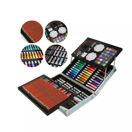 Kitcheniva 145 Pcs Kids Art Drawing Set Kit Paint Pencil Aluminum Case Crafts {5}
