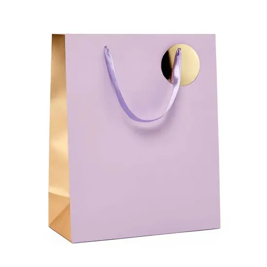 Metallic Two-Tone Euro Totes for Gifts 7'' x 37/8'' x 91/16'' Iris {2}