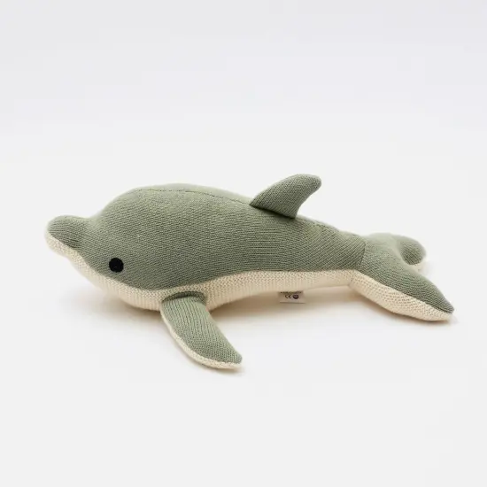 100% Handmade Cotton knitted Soft Dolphin Plush Toy sweet green {1}