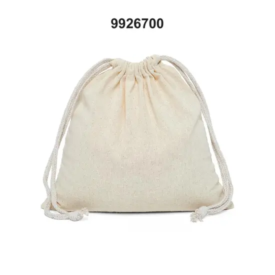 Wide 8" x 12" Plain Cotton Muslin Pouch {3}