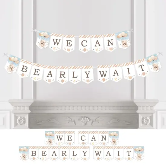 Big Dot of Happiness We Can Bearly Wait - Teddy Bear Baby Shower Bunting Banner - Party Decorations - We Can Bearly Wait {1}