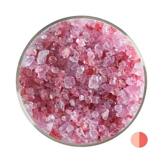 Bullseye Glass Frit Cranberry Pink Transparent 5oz.Jar 90coe {1}