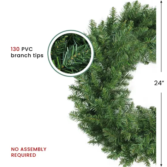 Northlight Buffalo Fir Artificial Christmas Wreath - 24" - Unlit Green {6}