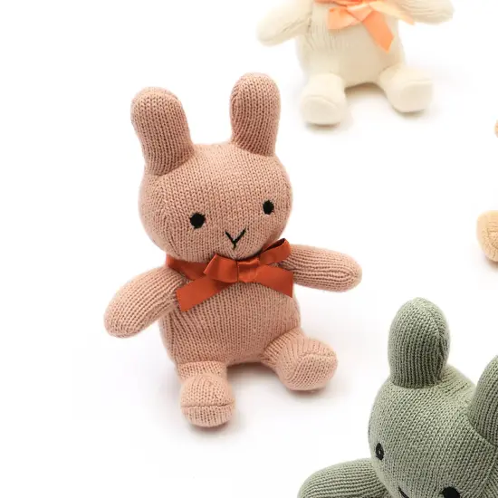 100% Handmade Cotton knitted Soft Bunny Plush Toy/Soft Toys peech powder {1}