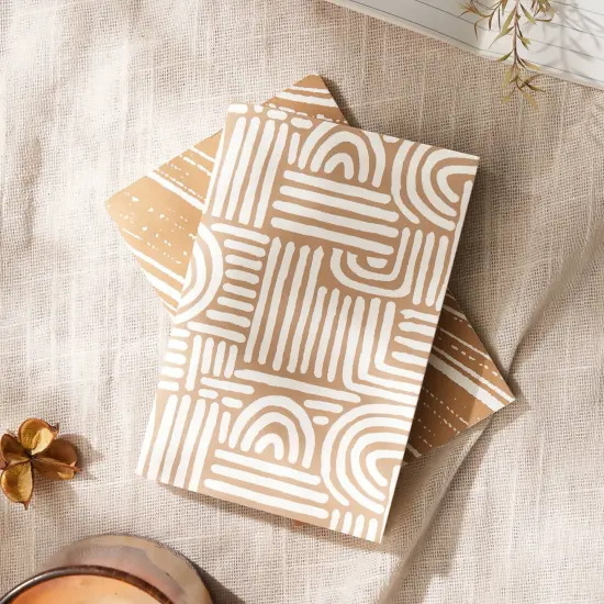 Soft Cover Brown Curves Notebook - Pack of 5, 6 X 4 Inch {1}