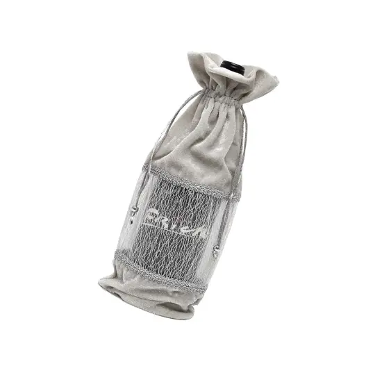 Elegant Velvet Wine Tote Bag 3 1/2'' x 6'' x 13 3/4'' {4}