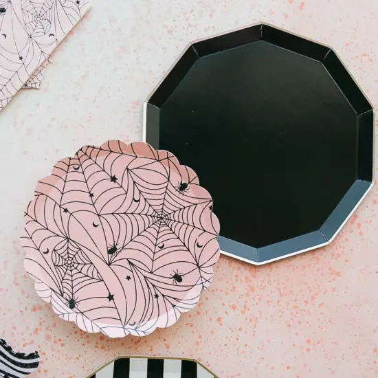 PINK SPIDER WEB SMALL PLATES {2}